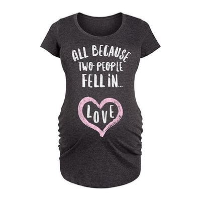 Kohl's Maternity All Because Two Fell in Love Graphic Tee