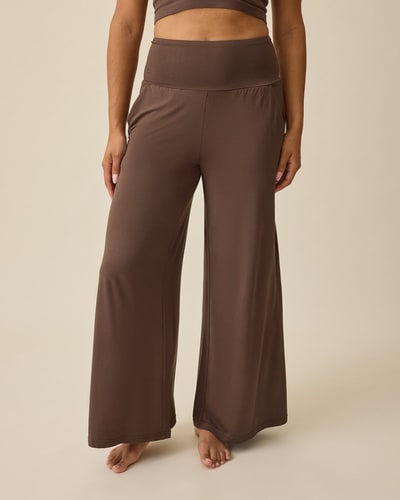 Kindred Bravely Bamboo Wide Leg Maternity & Postpartum Lounge Pant | Chocolate