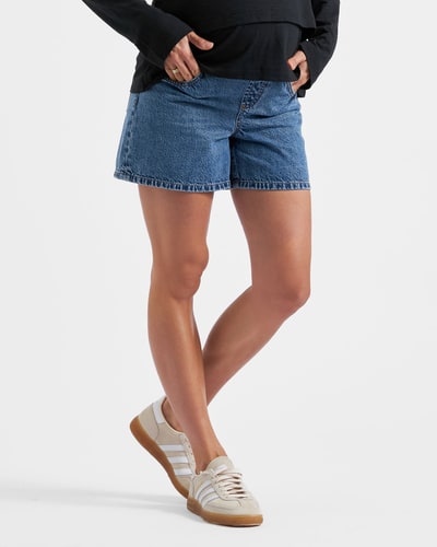 Ripe Maternity Brooklyn Denim Short  Mid Wash