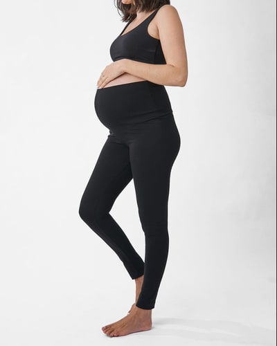 Angel Maternity Cotton Maternity Legging in Black