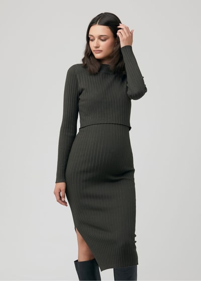 Ingrid & Isabel Ripe Maternity Nella Rib Nursing Sweater Dress