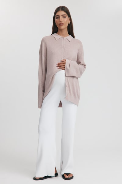 Legoe Heritage LS Button Down Collar Top (Dusty Primrose)