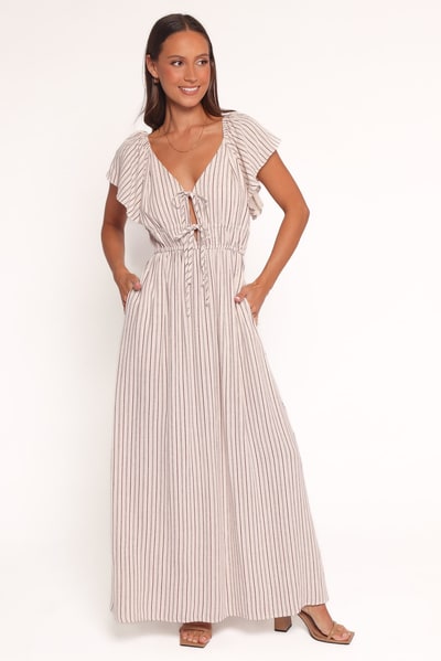 Petal & Pup Martin Maxi Dress - Cherry Red Stripe