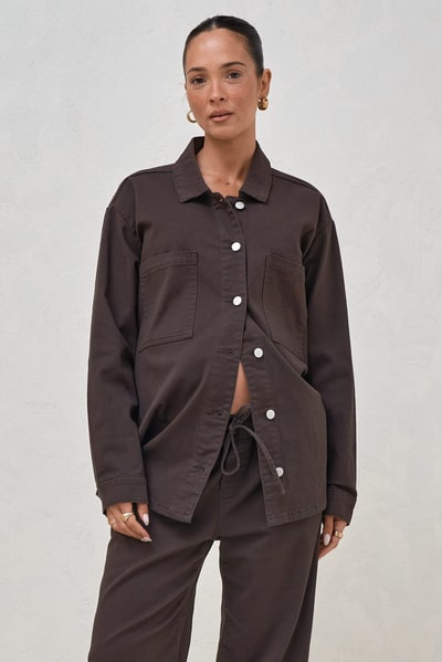 Bae the Label Frequent Denim Shirt - Chocolate