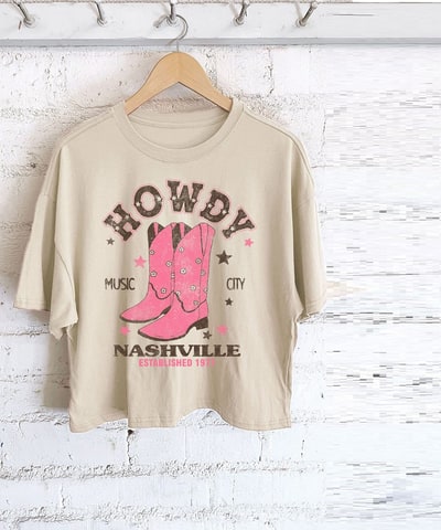 Bump City Cropped Tee: Howdy Nashville