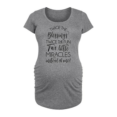 Kohl's Maternity Two Little Miracles Instead Of One Graphic Tee