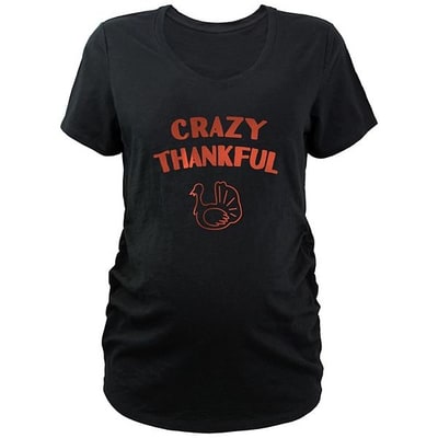 Kohl's Maternity Crazy Thankful Turkey Graphic Tee