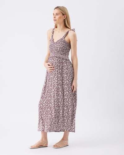 Ingrid & Isabel Ripe Maternity Dana Shirred Maxi Dress