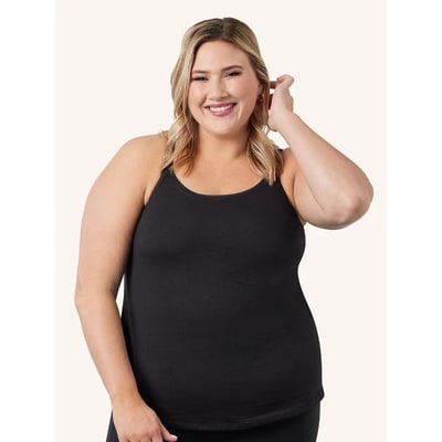 Target Leading Lady Women's Maternity to Nursing Tank With Built-In Nursing Bra (4025) Black XL