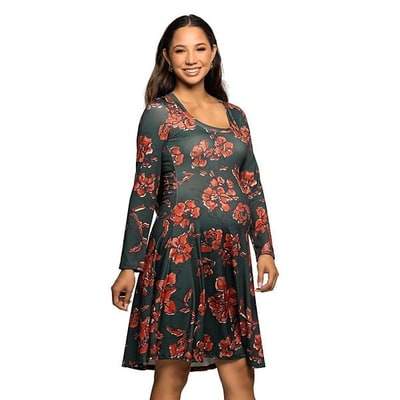 Kohl's Maternity 24Seven Comfort Apparel Long Sleeve Fit & Flare Dress