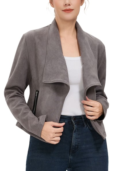 Kimi + Kai Kimi + Kai Women's Faux Suede Open Front Jacket