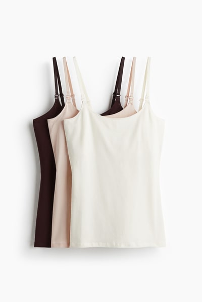 H&M MAMA 3-Pack Nursing Camisole Tops