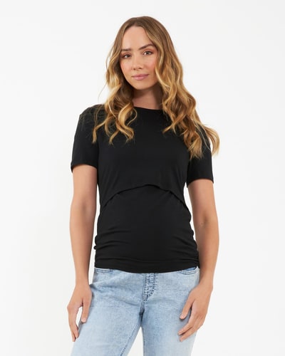 Ripe Maternity Organic Nursing Tee Black