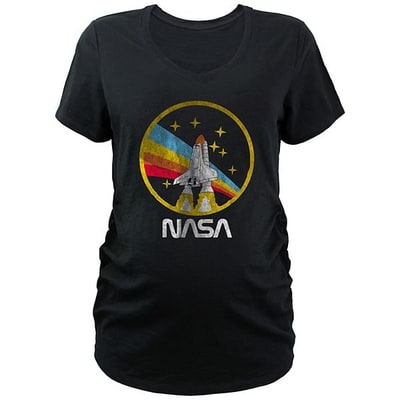 Kohl's Maternity NASA Shuttle Rainbow Galaxy Stamp Graphic Tee