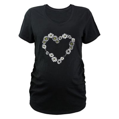 Kohl's Maternity Heart Of Daisies Graphic Tee