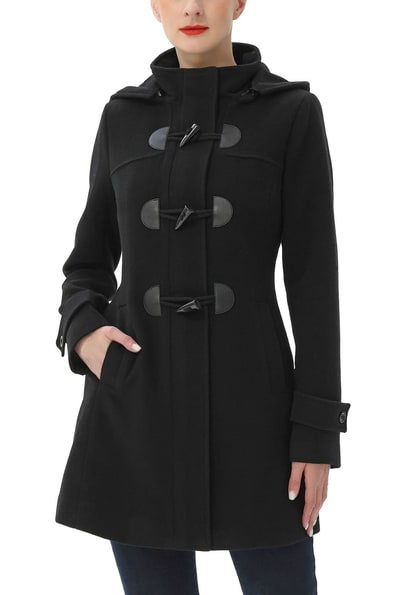 Kimi + Kai Kimi + Kai Women's "Noemi" Hooded Wool Blend Toggle Duffle Coat