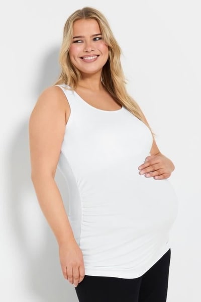 Yours Clothing BUMP IT UP MATERNITY White Bralette Support Vest Top