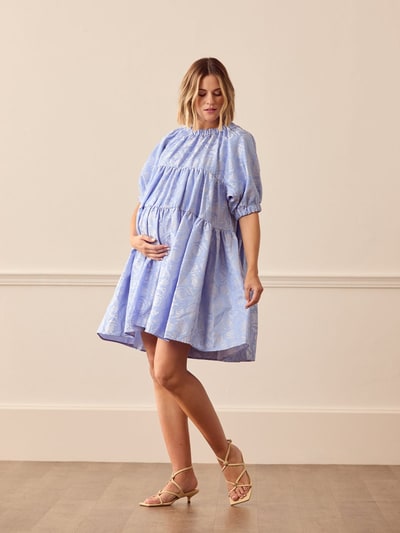 For The Creators Sapphire Rose Jacquard Mini Dress